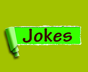 Image showing Jokes Word Means Humour And Laughs On Web