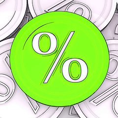 Image showing Percentage Sign Coin Meaning Interest Rates