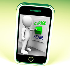 Image showing Courage Fear Switch Shows Afraid Or Courageous