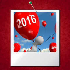 Image showing Two Thousand Sixteen on Balloons Photo Shows Year 2016