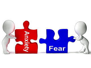 Image showing Anxiety Fear Puzzle Means Anxious Or Afraid