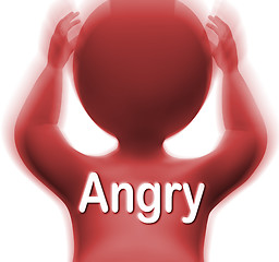 Image showing Angry Man Means Mad Outraged Or Furious