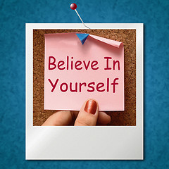 Image showing Believe In Yourself Photo Shows Self Belief