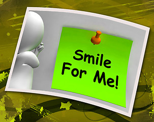 Image showing Smile For Me Photo Means Be Happy Cheerful