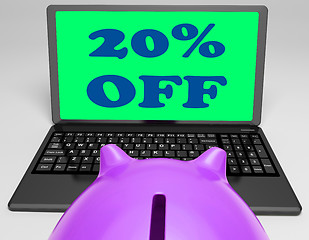 Image showing Twenty Percent Off Laptop Shows 20 Discounts Online