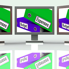 Image showing Budget Expenses Screen Mean Business Finances And Budgeting