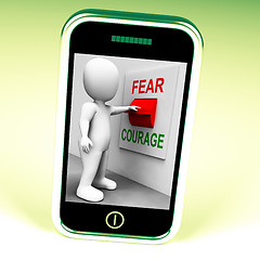 Image showing Courage Fear Switch Shows Afraid Or Bold