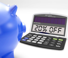 Image showing Twenty Percent Off Calculator Means Price Cut