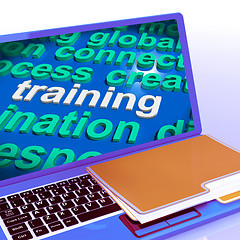 Image showing Training Word Cloud Laptop Means Education Development And Learn