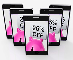 Image showing Twenty-Five Percent Off Piggy Bank Shows 25 Discounts