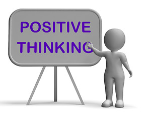 Image showing Positive Thinking Whiteboard Means Optimism Hopefulness Or Good 