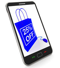 Image showing Twenty-five Percent Off Phone Shows Reductions in Price