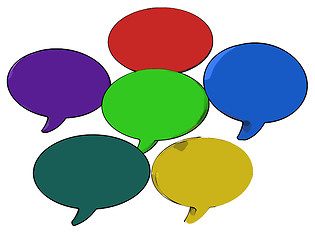 Image showing Blank Speech Balloon Shows Copy space For Thought Chat Or Idea