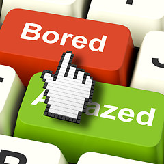 Image showing Bored Boring Computer Shows Boredom Or Amaze Reaction