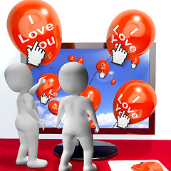 Image showing I Love You Balloons Represent Internet Greetings for Lovers