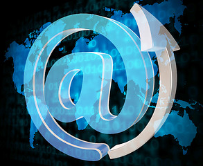 Image showing Email Sign Shows Send Message And Communicate