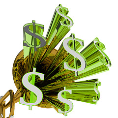 Image showing Dollars Sign Means Money Currency And Finances