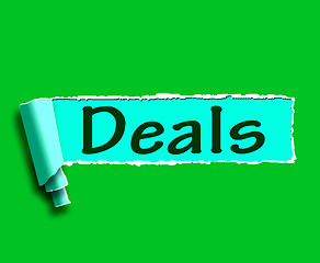 Image showing Deals Word Shows Online Offers Bargains And Promotions
