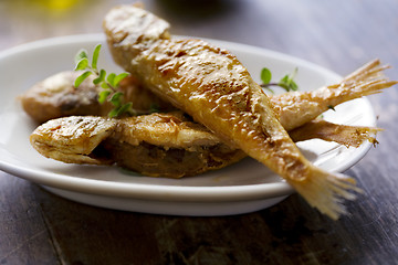 Image showing fried small fish