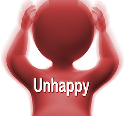 Image showing Unhappy Man Shows Sad Depressed Or Upset