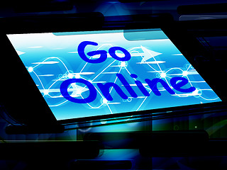 Image showing Go Online On Phone Shows Use Web Internet Online