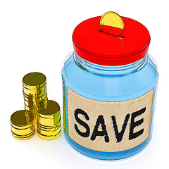 Image showing Save Jar Shows Saving Or Reserving Money