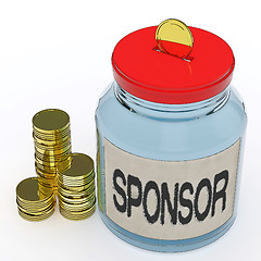 Image showing Sponsor Jar Means Donating Helping Or Aid