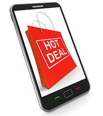 Image showing Hot Deal On Shopping Bags Shows Bargains Sale And Save