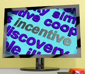 Image showing Incentive Word Screen Shows Motivation Enticement Or Reward