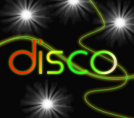 Image showing Groovy Disco Means Dancing Partying And Music