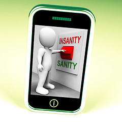 Image showing Insanity Sanity Switch Shows Sane Or Insane Psychology