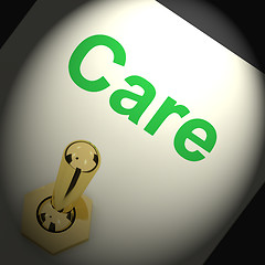 Image showing Care Switch Shows Caring Careful Or Concern