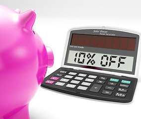 Image showing Ten Percent Off Calculator Shows Discount Reduction