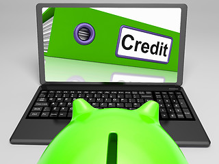 Image showing Credit Laptop Means Online Lending Or Repayments