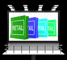 Image showing Retail Shopping Sign Shows Buying Selling Merchandise Sales