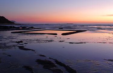 Image showing The Wading Pool on the rockshelf at sunrise