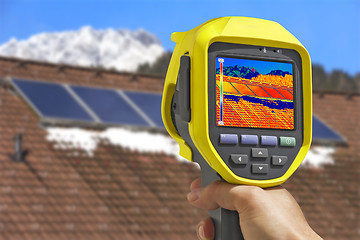 Image showing Recording Solar Panels with Thermal Camera 