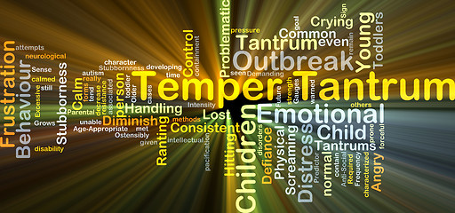 Image showing Temper tantrum background concept glowing