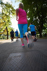 Image showing people group jogging