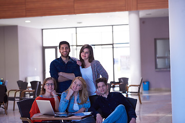 Image showing students group standing together as team