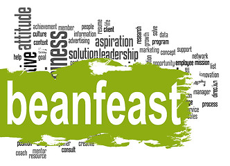 Image showing Beanfeast word cloud with green banner