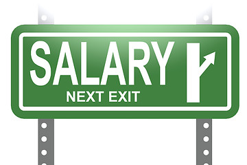 Image showing Salary green sign board isolated