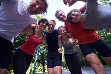 Image showing jogging people group have fun