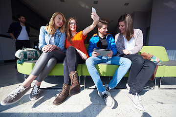 Image showing students group taking selfie