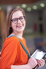 Image showing student girl with tablet computer