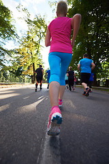 Image showing people group jogging