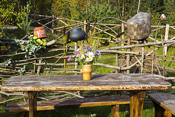 Image showing Rural table in village yard