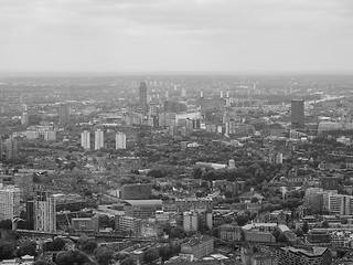 Image showing Black and white Aerial view of London