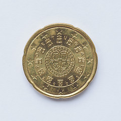 Image showing Portuguese 20 cent coin