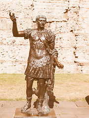 Image showing Retro looking Trajan statue in London